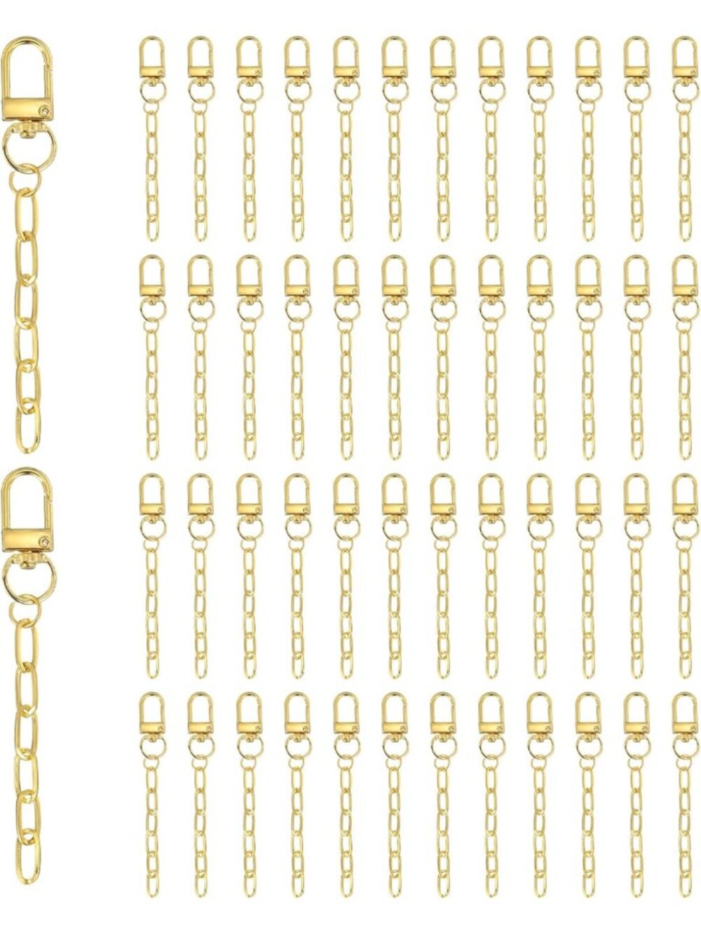 50Pcs Metal Keychain Making Kit with Swivel Snap Hooks for DIY Crafts & Bag